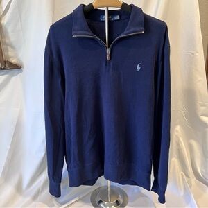 Polo Ralph Lauren Navy Quarter Zip Pullover Size Large Classic Pony